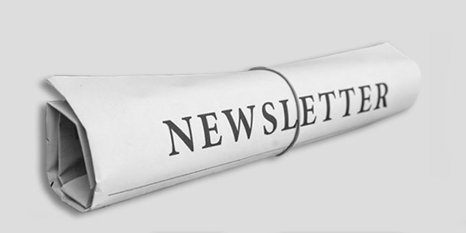 Zeitung beschriftet mit der Headline "Newsletter" - Jetzt anmelden und Neuigkeiten aus der Weinwelt erfahren.