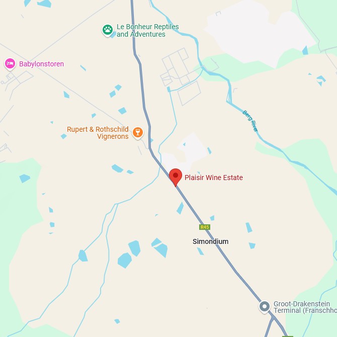 Plaisir Wine Estate Karte