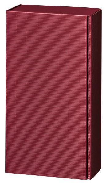 Präsentkartonage (offene Welle, rot) für 2 Flaschen