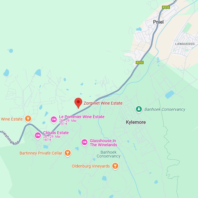 Zorgvliet Wines Karte